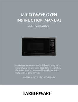 Microwave Oven Instruction Manual
