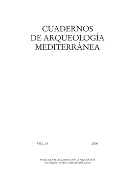 Cuadernos De Arqueología Mediterránea