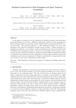 Simulation Framework for Orbit Propagation and Space Trajectory Visualization