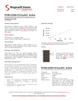 PCTK2 (CDK17)/Cycliny, Active Recombinant Full-Length Human Proteins Expressed in Sf9 Cells