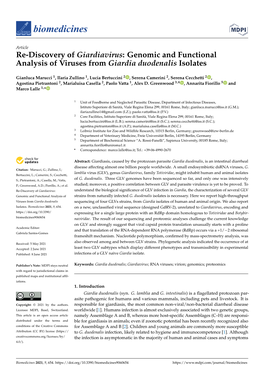 Genomic and Functional Analysis of Viruses from Giardia Duodenalis Isolates