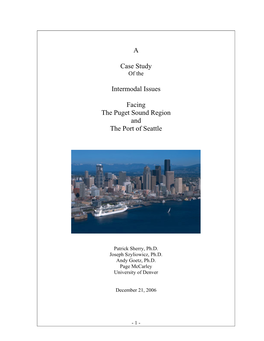 A Case Study Intermodal Issues Facing the Puget Sound Region