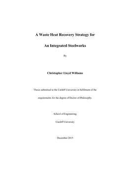 A Waste Heat Recovery Strategy for an Integrated Steelworks