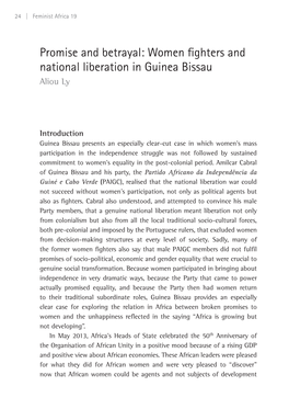Women Fighters and National Liberation in Guinea Bissau Aliou Ly