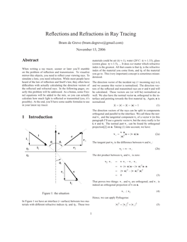 Reflections and Refractions in Ray Tracing