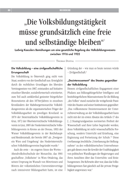 „Die Volksbildungstätigkeit Müsse Grundsätzlich Eine Freie Und