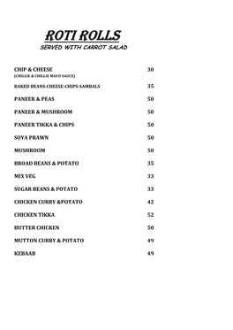 Roti Rolls Served with Carrot Salad