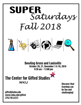 SUPER Saturdays Fall 2018