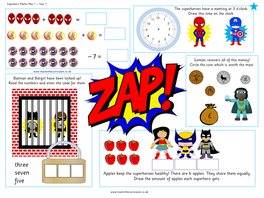 Superhero Maths Mats Year 1