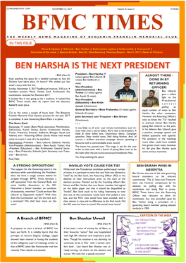 Ben Harsha Is the Next President