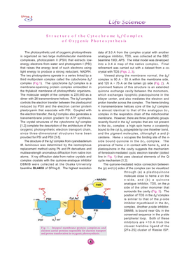 Structure of the Cytochrome B6 F Complex of Oxygenic Photosynthesis