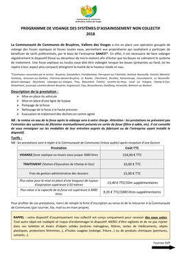 Programme De Vidange Des Systèmes D'assainissement