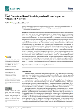 Ricci Curvature-Based Semi-Supervised Learning on an Attributed Network