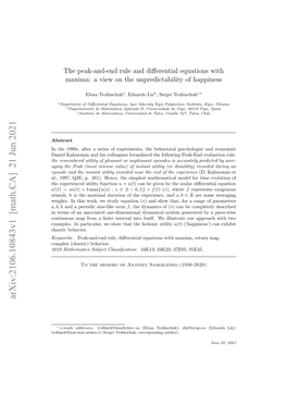 The Peak-And-End Rule and Differential Equations with Maxima: a View On