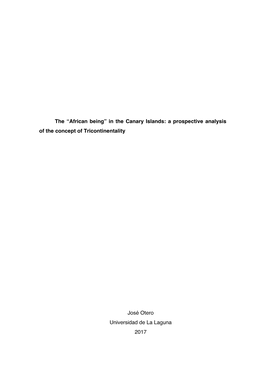 In the Canary Islands: a Prospective Analysis of the Concept of Tricontinentality