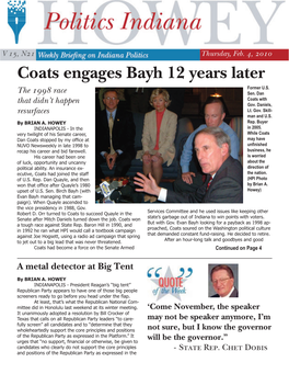 Coats Engages Bayh 12 Years Later Former U.S