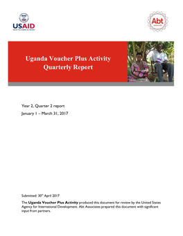 Uganda Voucher Plus Activity Quarterly Report