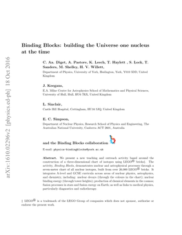 Binding Blocks: Building the Universe One Nucleus at the Time