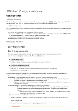 JSN Mico 1 Configuration Manual Getting Started