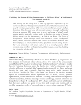 A Multimodal Telecinematic Analysis Abstract the Novelty of This Study