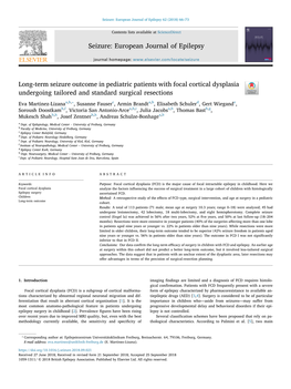 Long-Term Seizure Outcome in Pediatric Patients with Focal Cortical