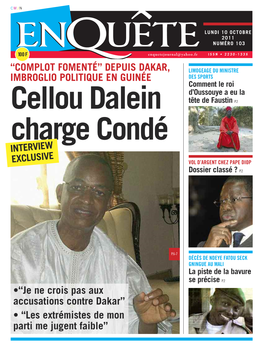 CELLOU DALEIN DIALLO (UFDG, GUINEE) Recenser 5 Millions D'électeurs ?
