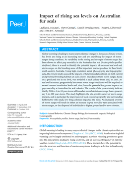 Impact of Rising Sea Levels on Australian Fur Seals