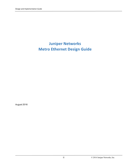 Metro Ethernet Design Guide