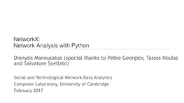 Networkx: Network Analysis with Python