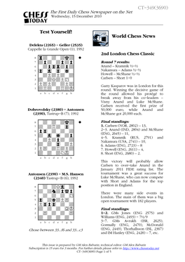 Test Yourself! World Chess News CT-349(3690)