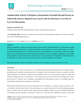 Biotechnology: an Indian Journal