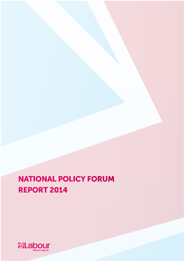 National Policy Forum Report 2014 Contents