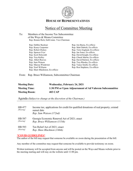 Committee Meeting Agenda (Continued)
