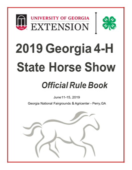 2019 Georgia 4-H State Horse Show Rule Book