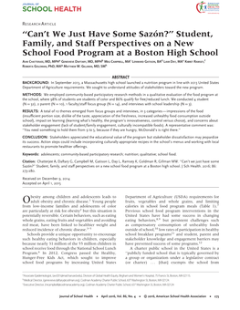 Student, Family, and Staff Perspectives on a New School