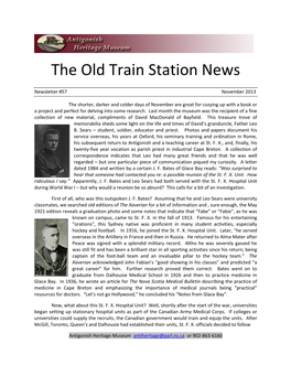 The Old Train Station News