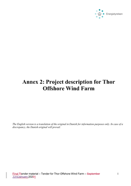 Annex 2: Project Description for Thor Offshore Wind Farm