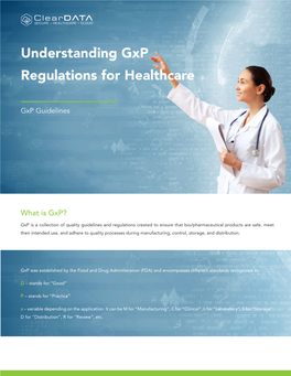 Gxp Regulations for Healthcare