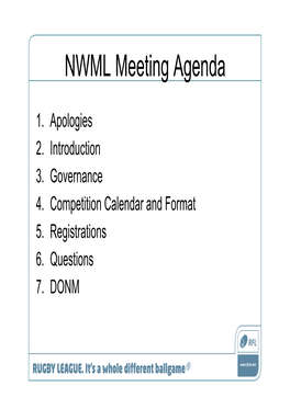 NWML Meeting Agenda