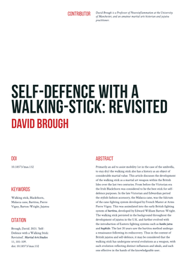 Self-Defence with a Walking-Stick: Revisited DAVID BROUGH