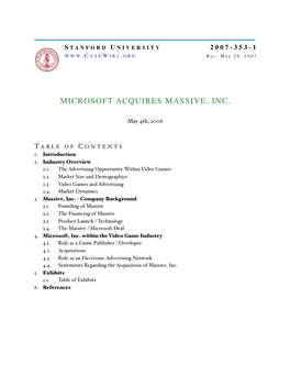 Microsoft Acquires Massive, Inc