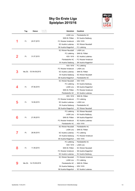 Sky Go Erste Liga Spielplan 2015/16