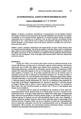 Antiprotozoal Agents from Higher Plants