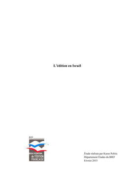 Israël L'édition En Israël Février 2015