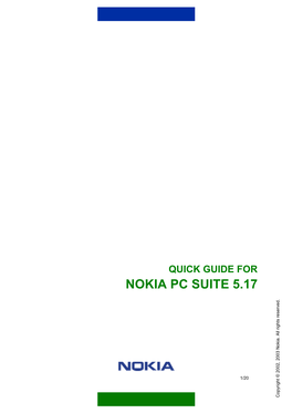 Quick Guide for Nokia Pc Suite 5.17