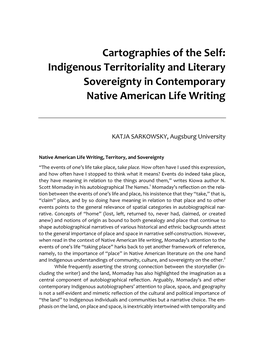 Indigenous Territoriality and Literary Sovereignty in Contemporary Native American Life Writing