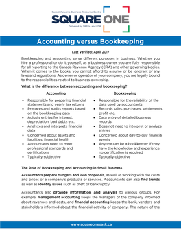 Accounting Versus Bookkeeping