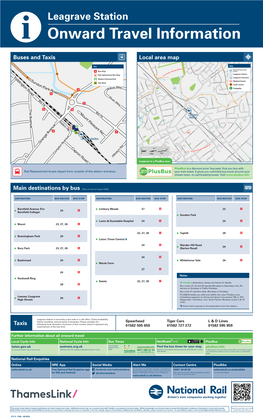 Leagrave Station I Onward Travel Information Buses and Taxis Local Area Map