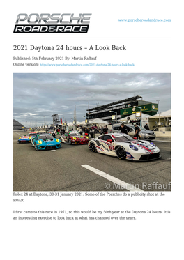 2021 Daytona 24 Hours – a Look Back
