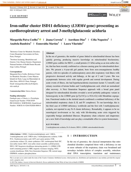 Iron‐Sulfur Cluster ISD11 Deficiency